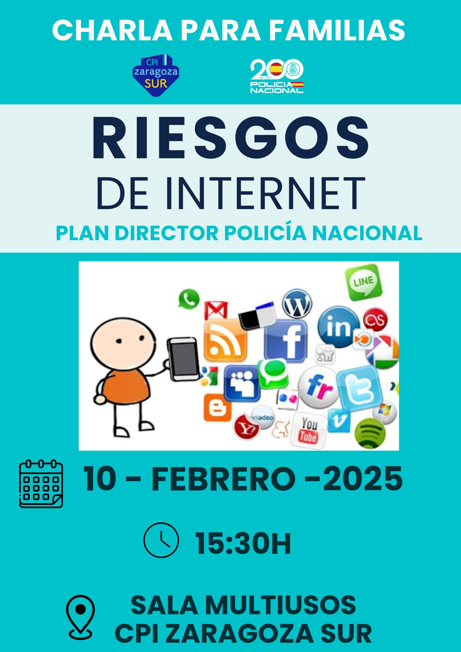 CHARLA PARA FAMILIAS SOBRE LOS RIESGOS DE INTERNET – CPI Zaragoza Sur